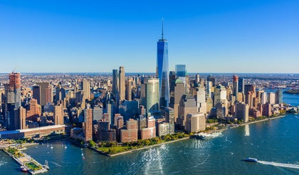 Aerial view of Manhattan skyline